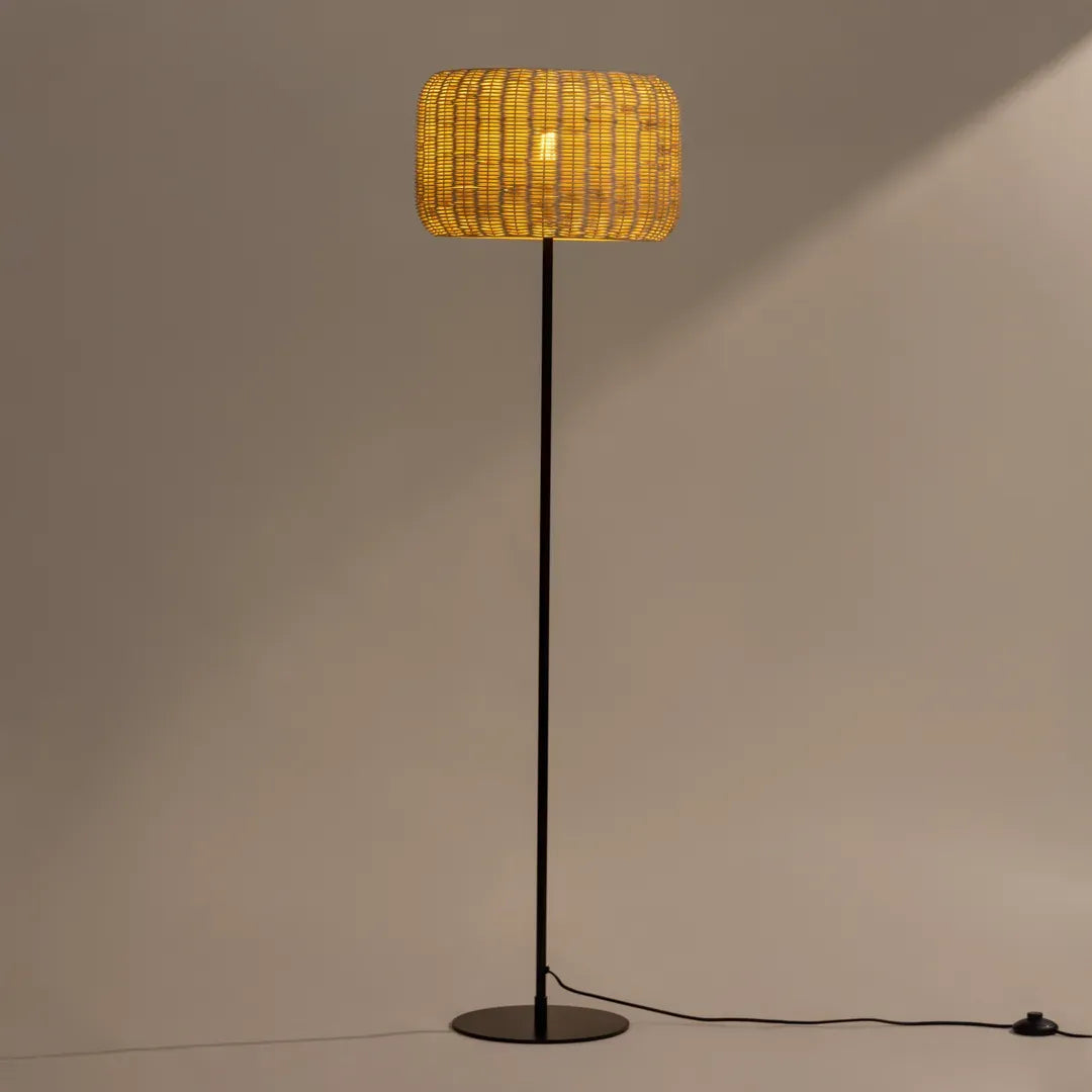 Bird's Nest Rattan Floor Lamp