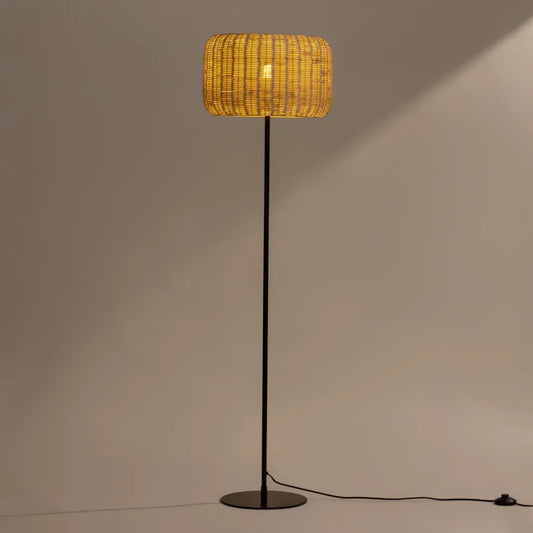 Bird's Nest Rattan Floor Lamp