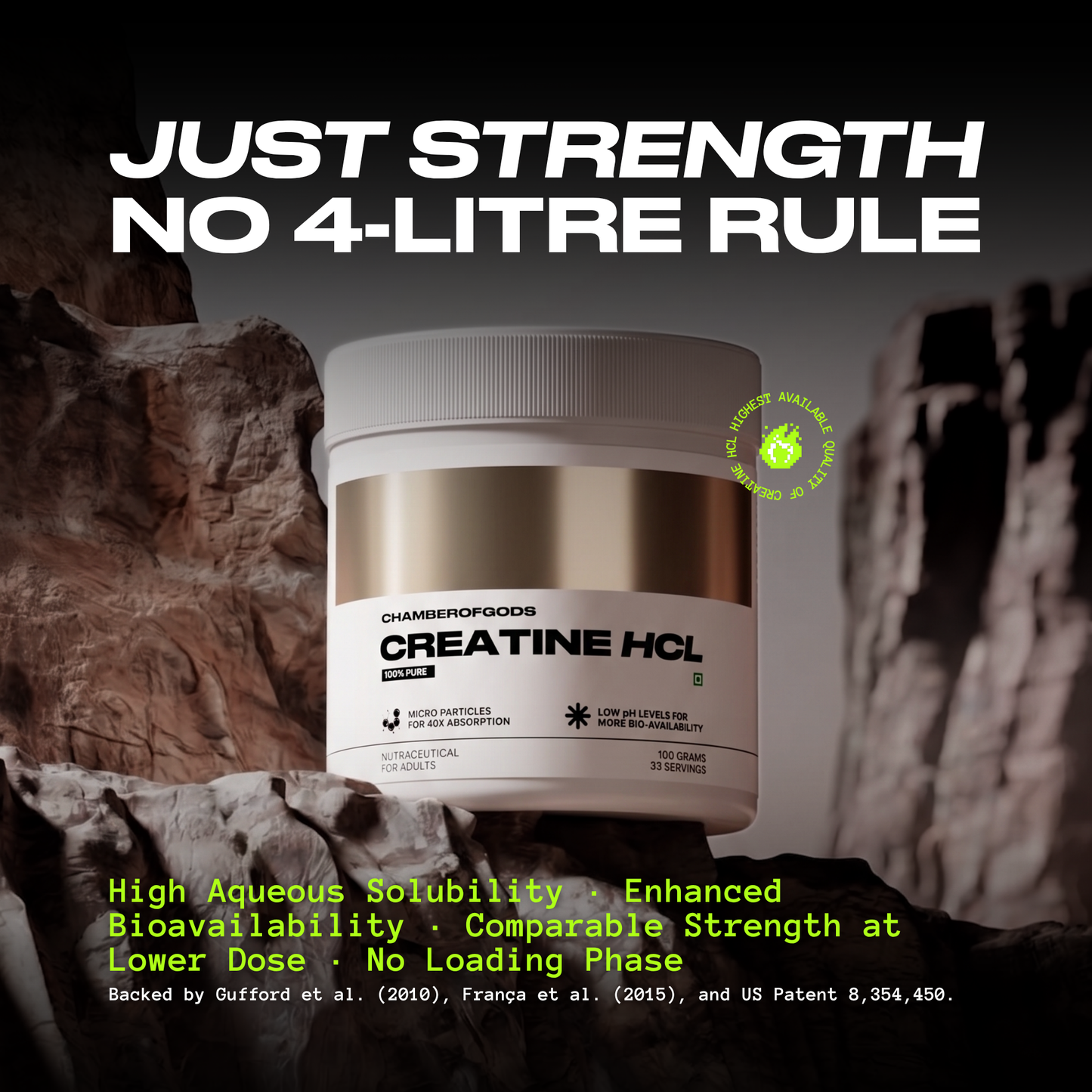 COG Creatine Hcl - 100% Pure | Built Different (33 Servings)