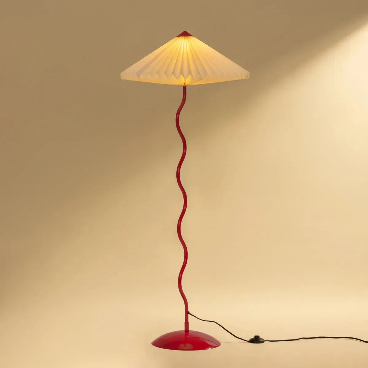 Wavy Floor Lamp Crimson Red