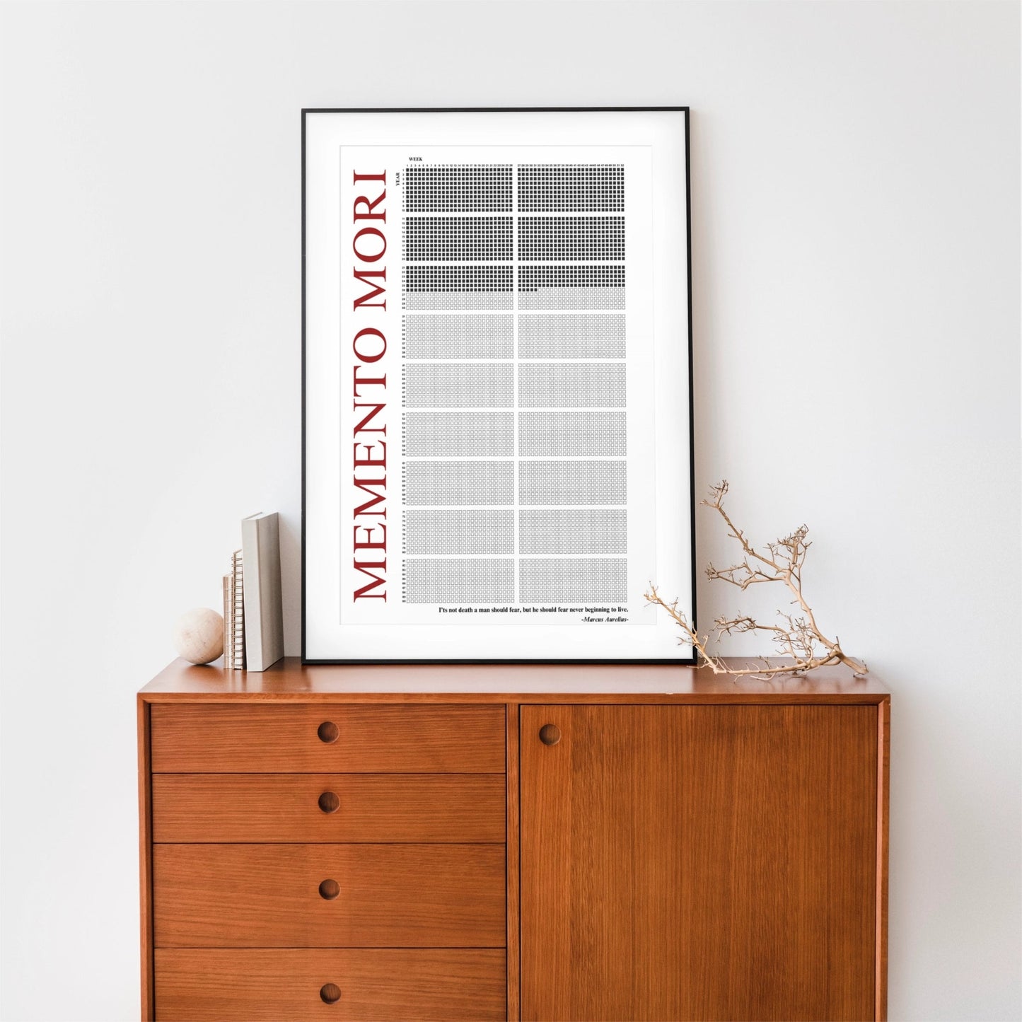 MEMENTO MORI | LIFE CALENDER - METAL FRAME - RED STYLE