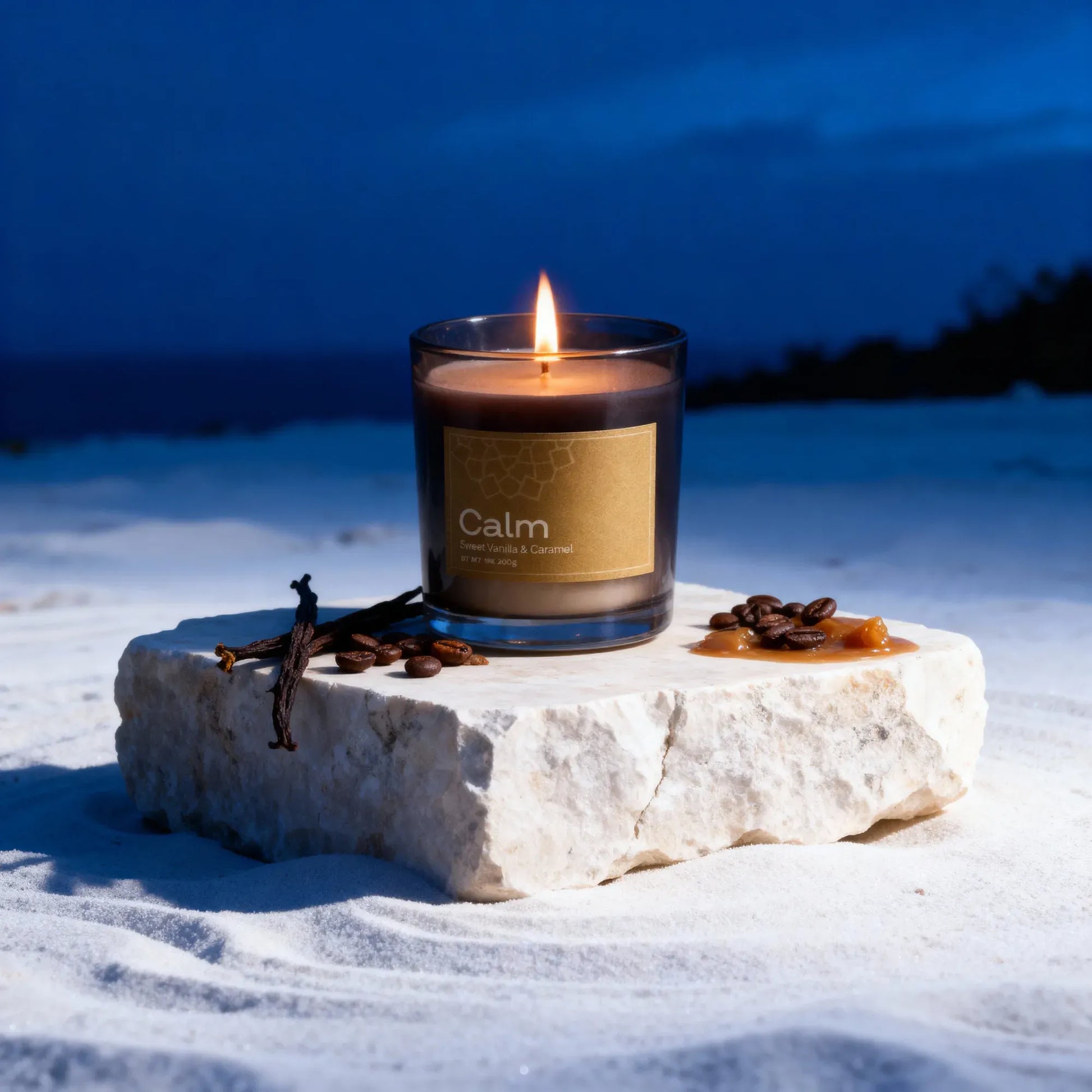 Calm Vanilla & Caramel Vegan Wax Candle