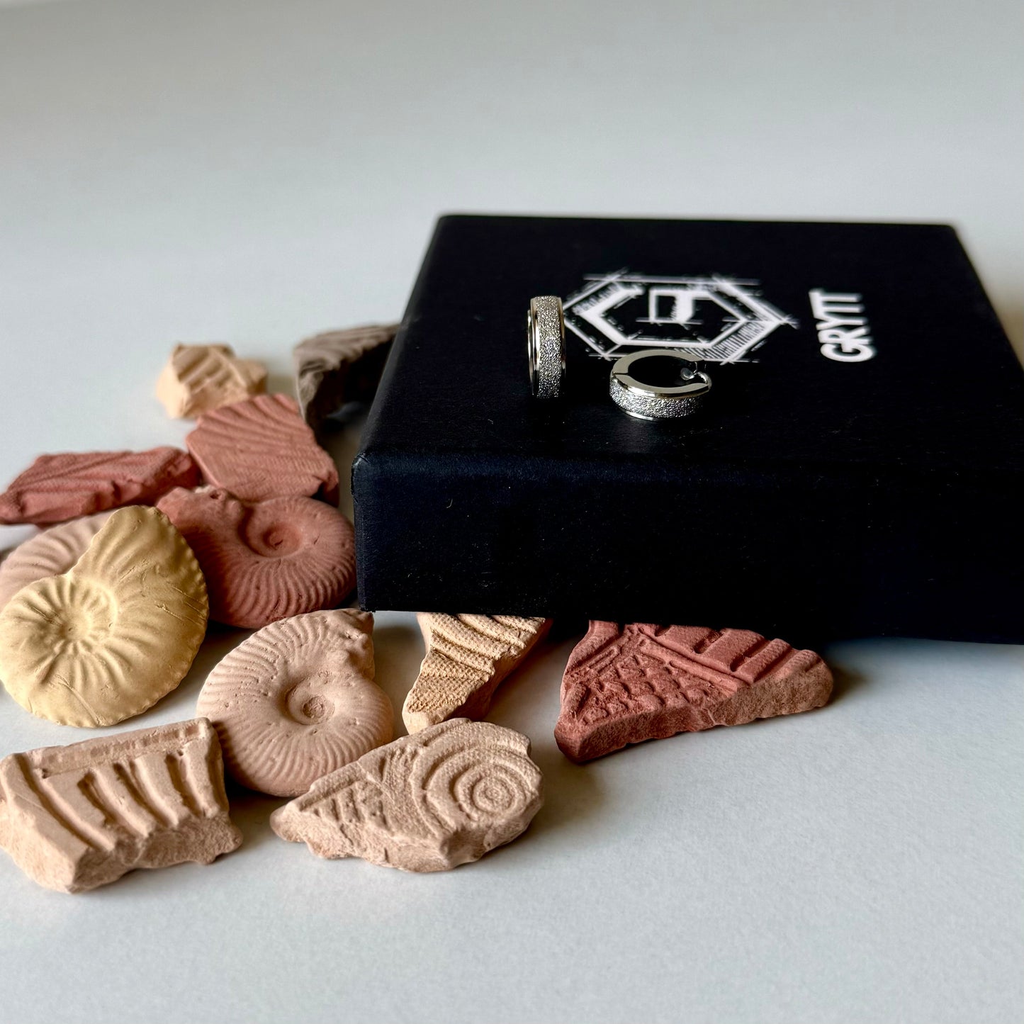 FROSTED HOOP - (SILVER PIERCED)