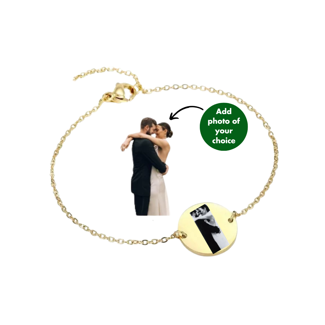 PERSONALISED ROUND BRACELET - 18K WHITE/GOLD-PLATED