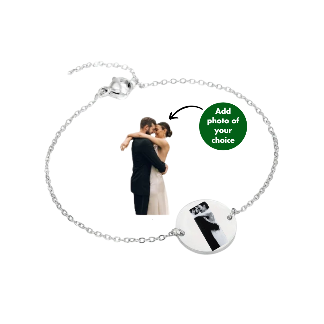 PERSONALISED ROUND BRACELET - 18K WHITE/GOLD-PLATED