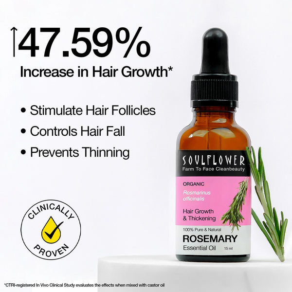 Soulflower Clinically Proven Rosemary Essential Oil for Hair Growth