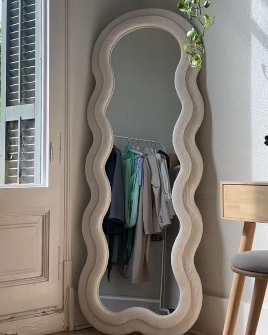 Wavy Full Length Mirror - Beige