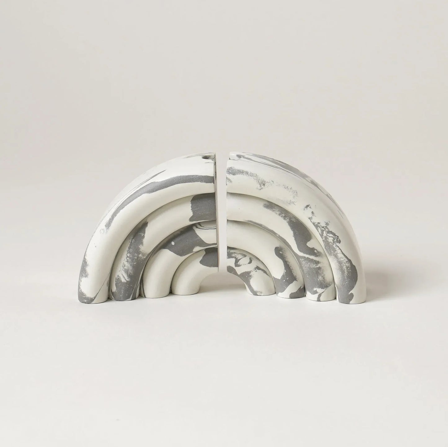 Monolith Marble Effect Bookends
