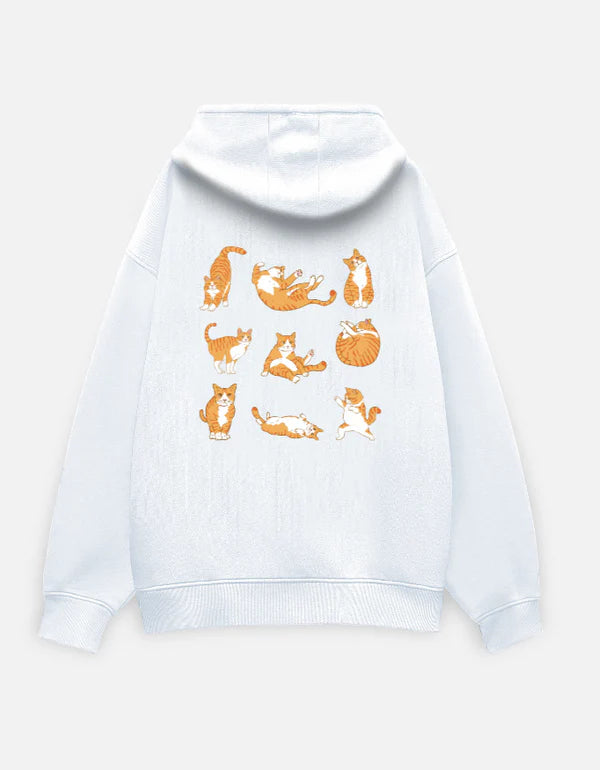 Cat love Unisex Oversized Both Side Printed Hoodie
