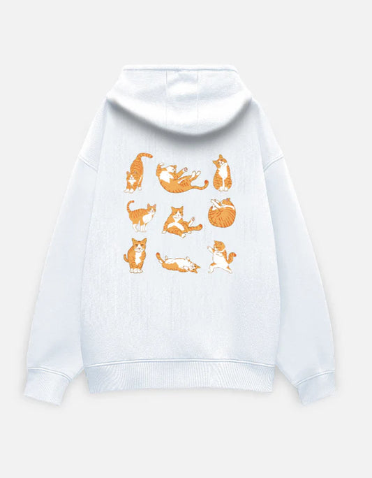 Cat love Unisex Oversized Both Side Printed Hoodie
