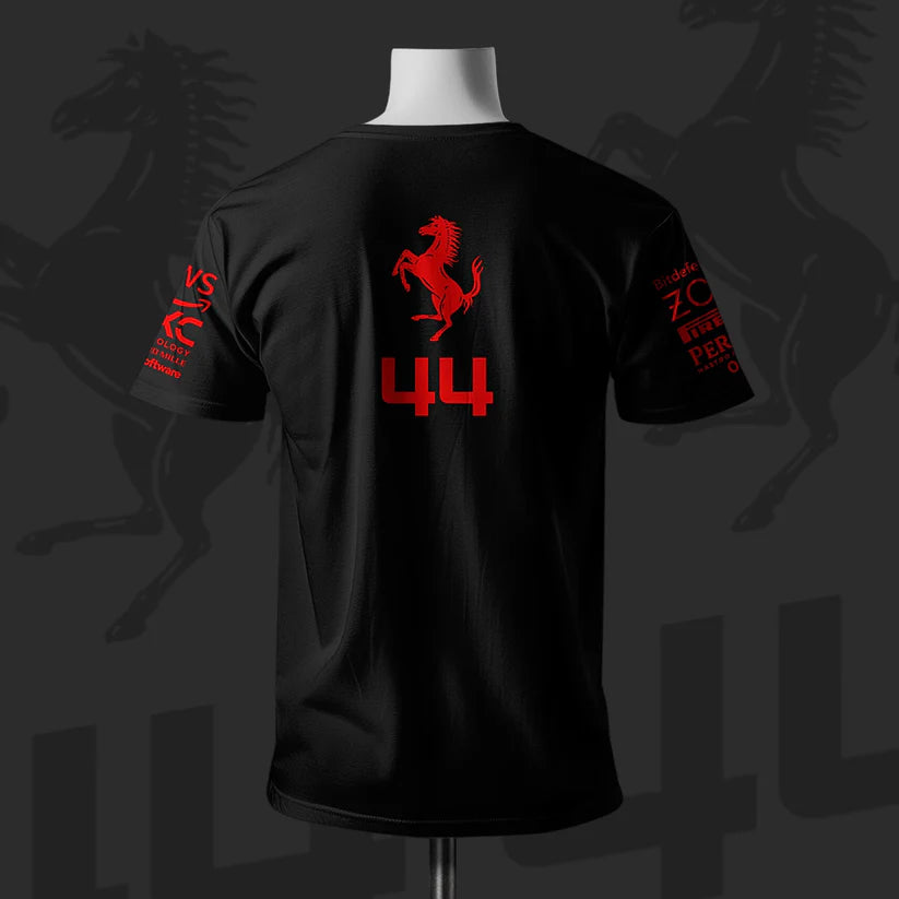 Lewis Hamilton New F1 Racing Team Edition Black Cotton T-shirt 2.0