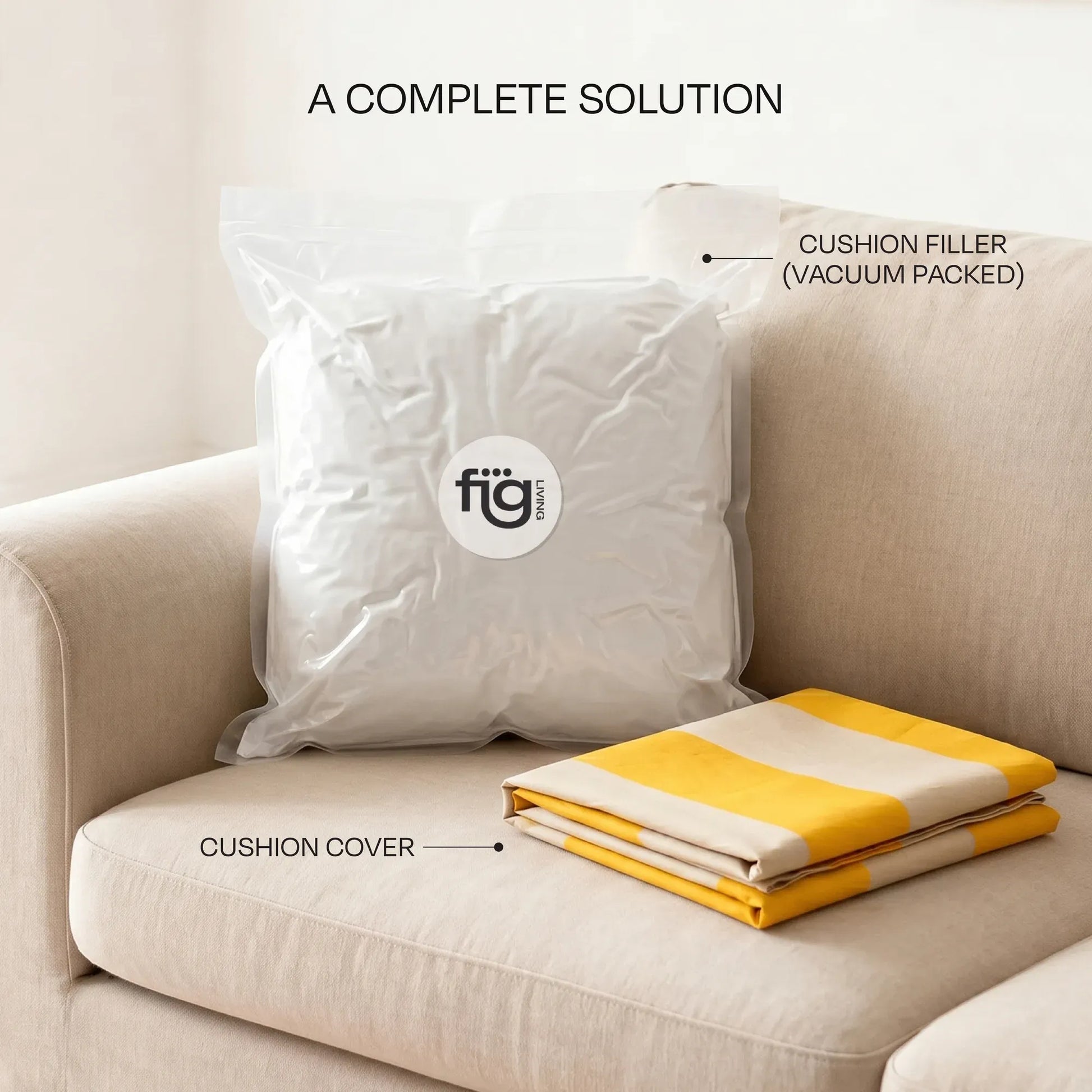 Colourways Cushion Cover Buttercream With Filler