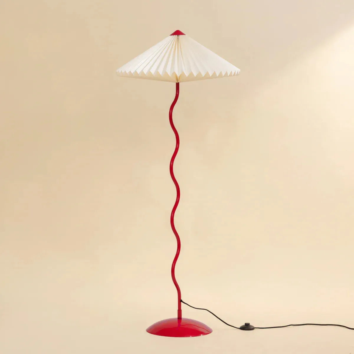Wavy Floor Lamp Crimson Red