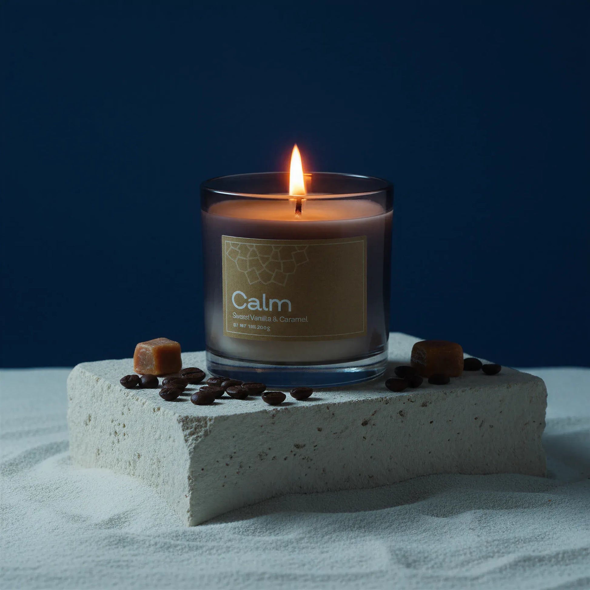 Calm Vanilla & Caramel Vegan Wax Candle