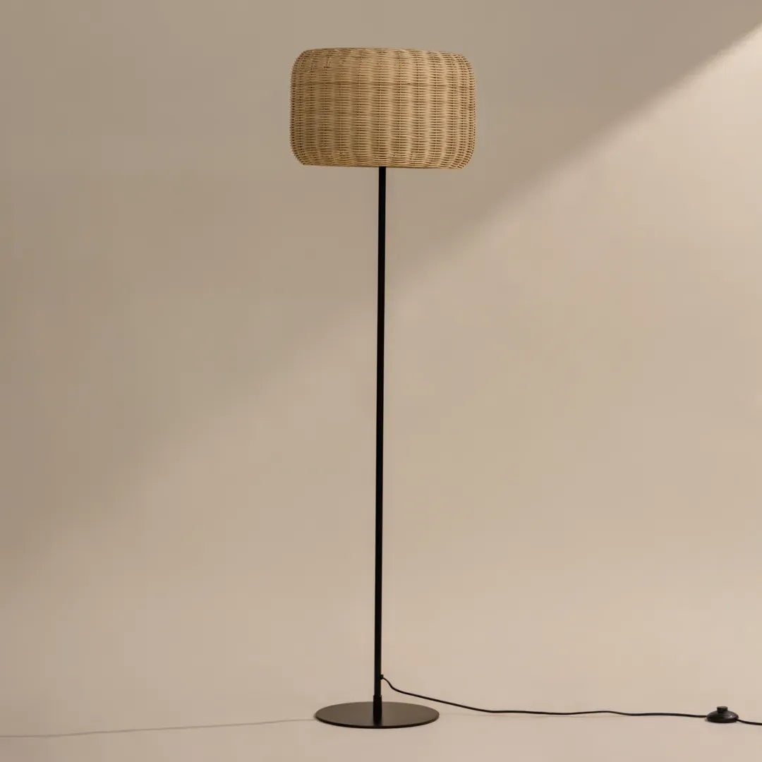 Bird's Nest Rattan Floor Lamp