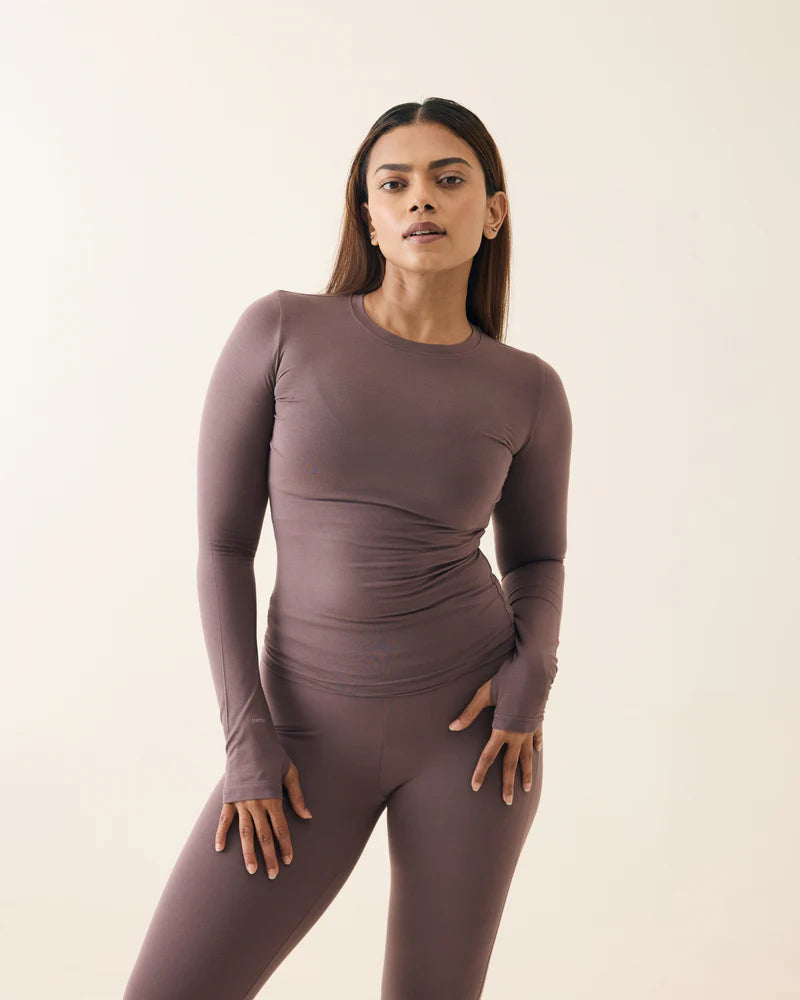Aero Long Sleeve with Thumb Hole Dusty Fig