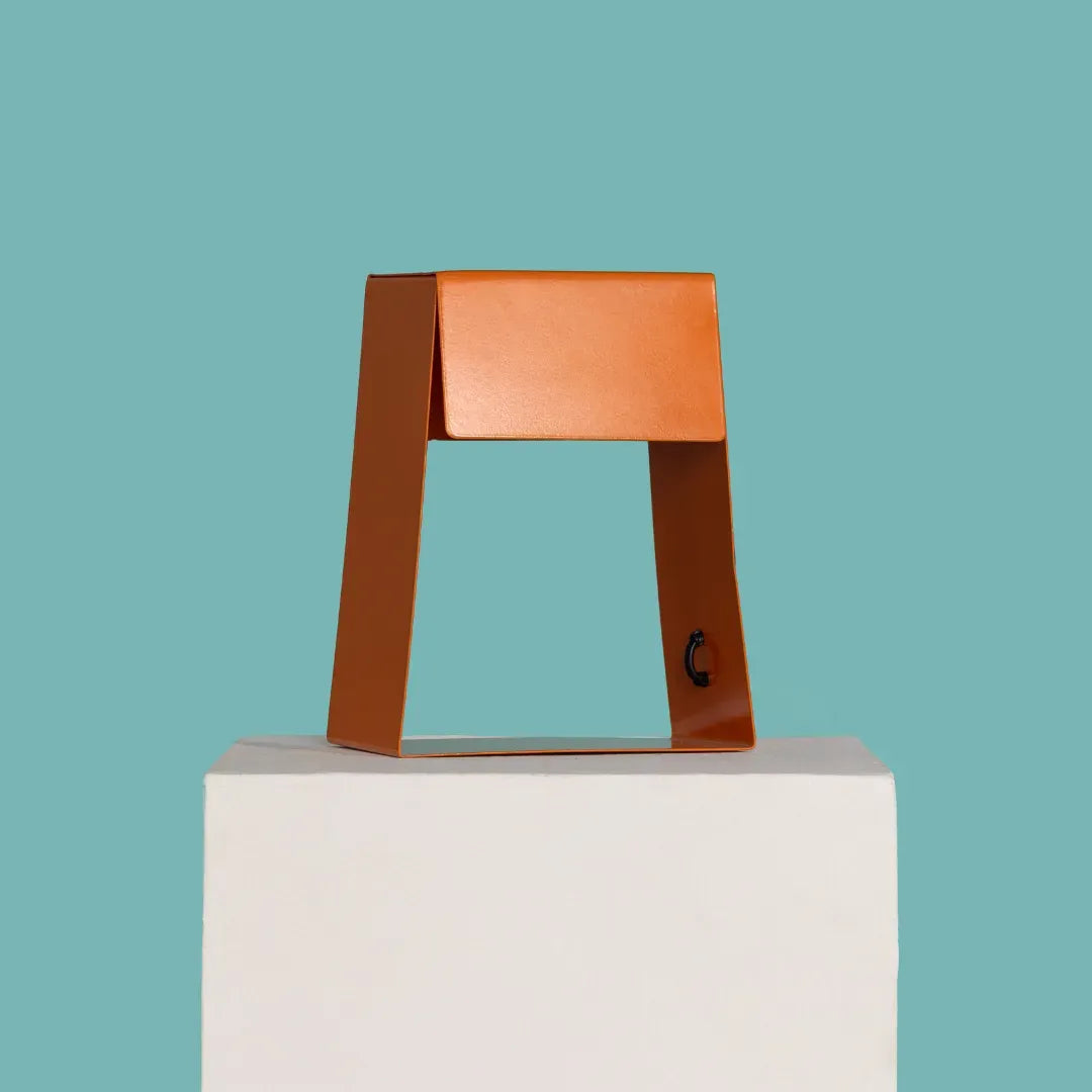 Fold Trapezium Table Lamp - Tangerine