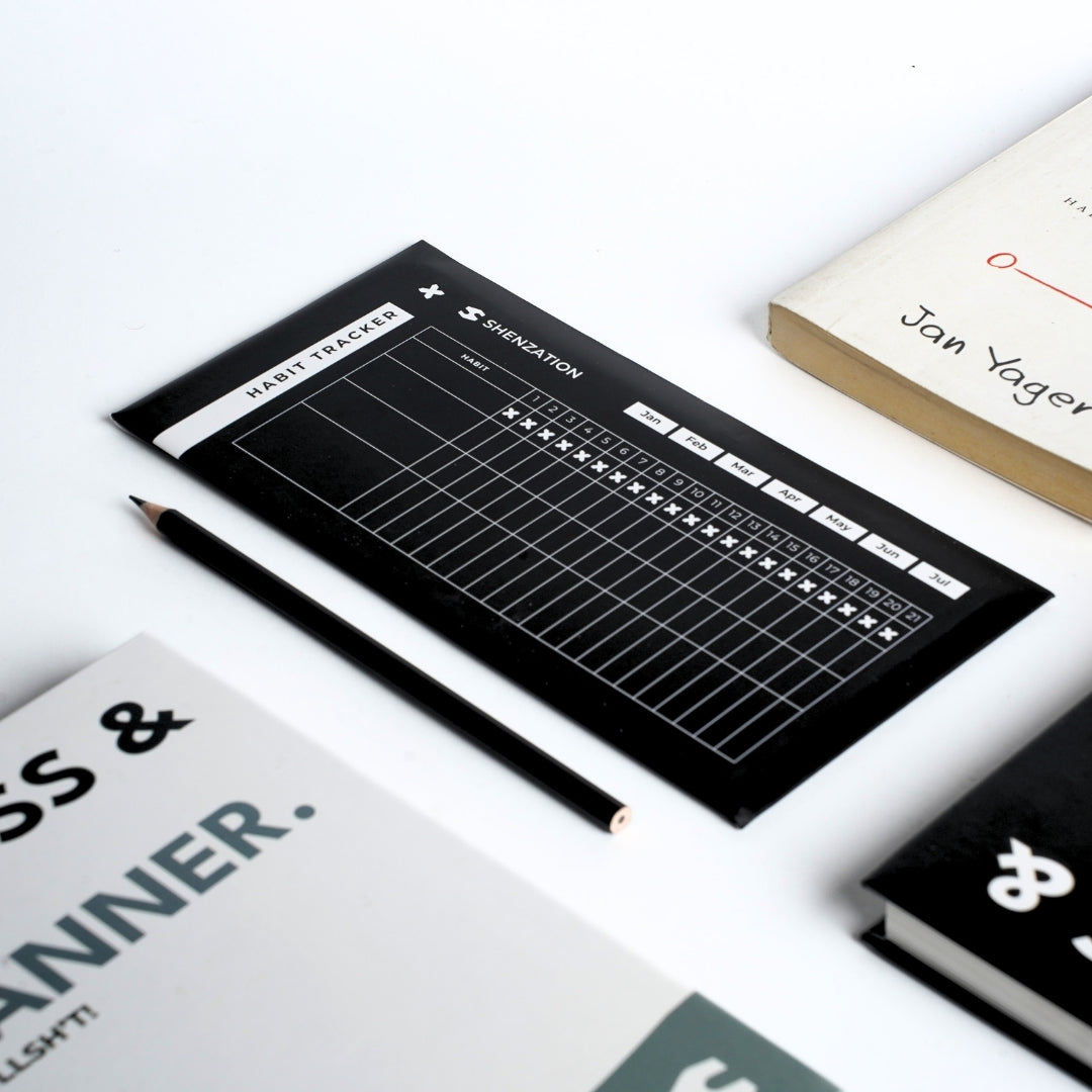 Habit Tracker Cards - 12 Month Pack - Daily & Monthly Goal Board & Productivity Journal