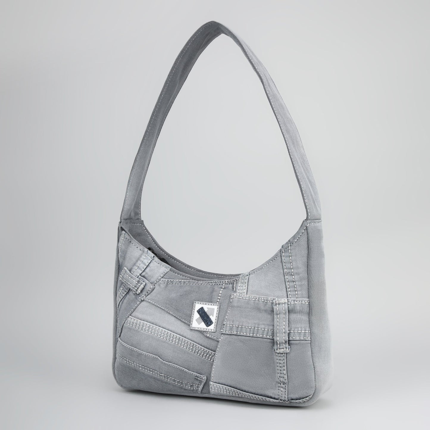 RE-DENIM SHOULDER BAG - Ice Grey