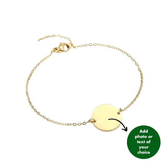 PERSONALISED ROUND BRACELET - 18K WHITE/GOLD-PLATED