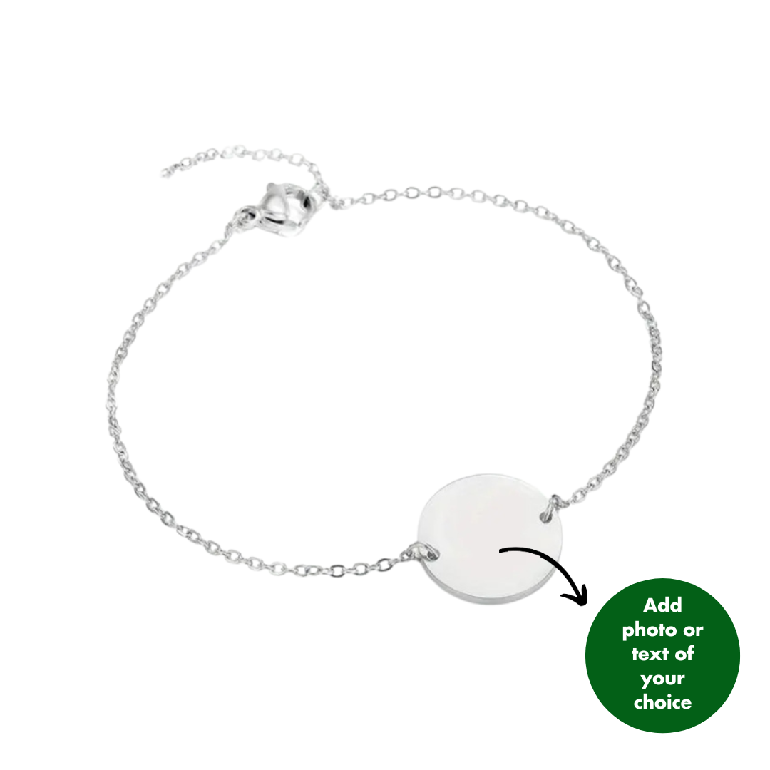 PERSONALISED ROUND BRACELET - 18K WHITE/GOLD-PLATED