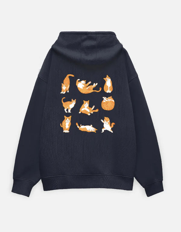 Cat love Unisex Oversized Both Side Printed Hoodie