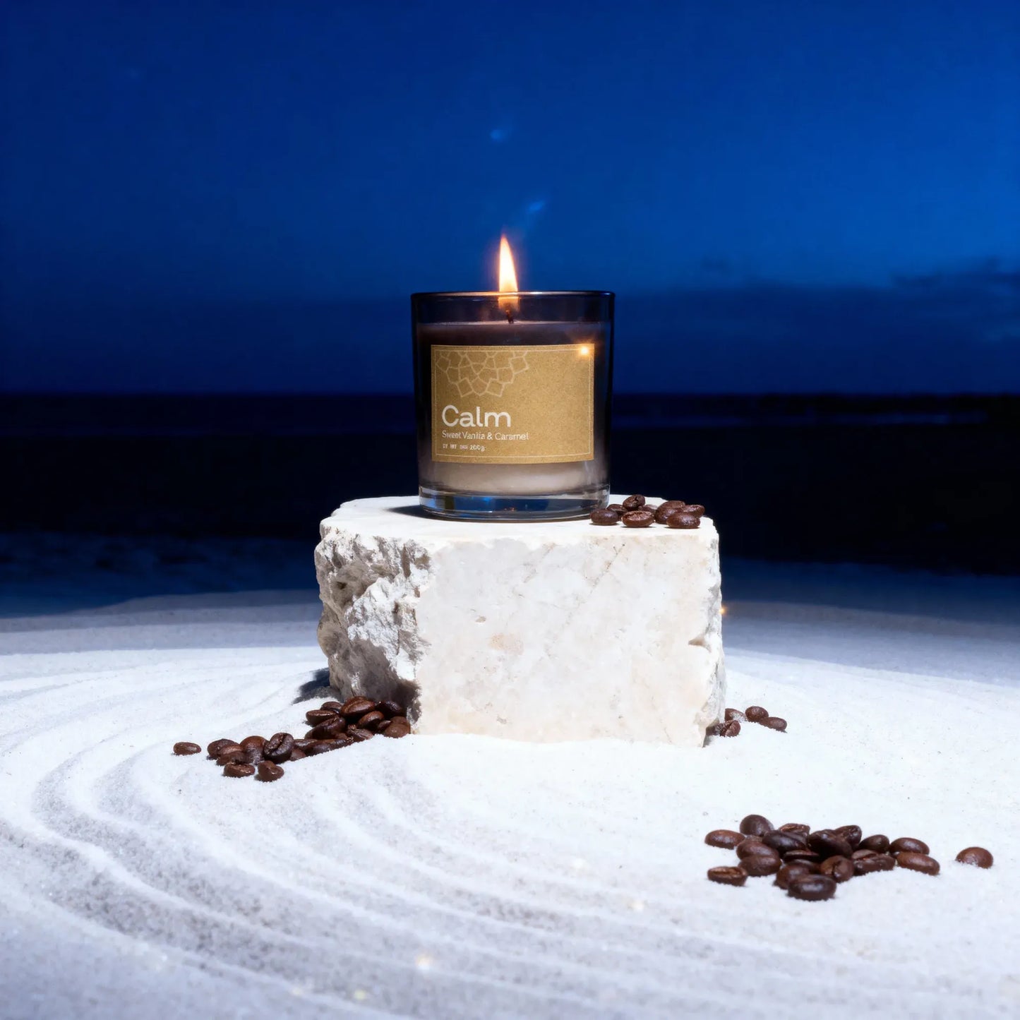 Calm Vanilla & Caramel Vegan Wax Candle