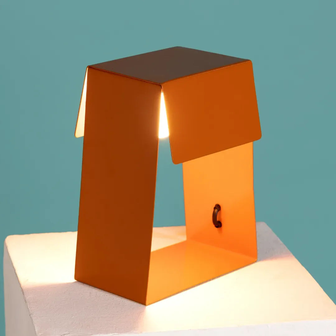 Fold Trapezium Table Lamp - Tangerine