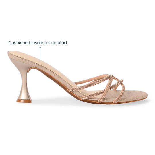 Cai Multi Strapped Diamond Rose Gold Heel