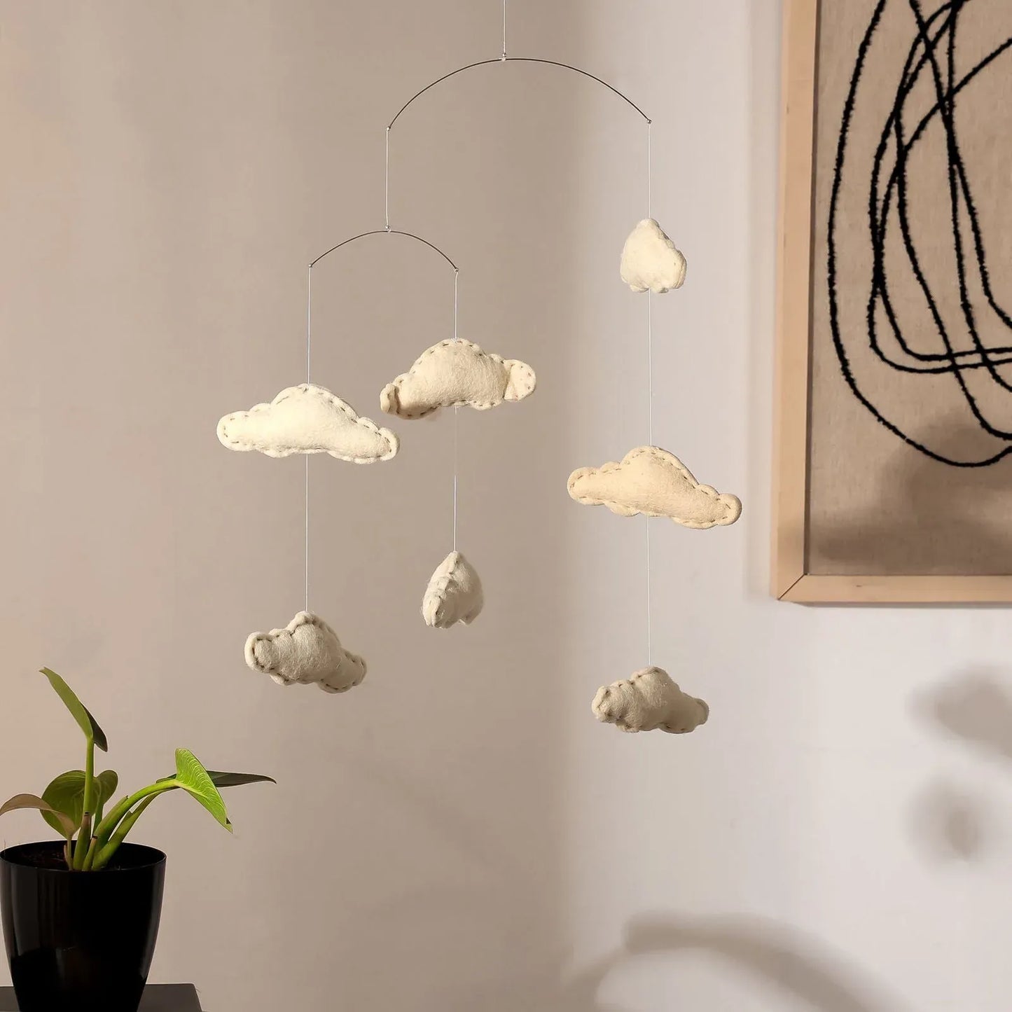 Felt Ornaments Hanging Mobile Cloud