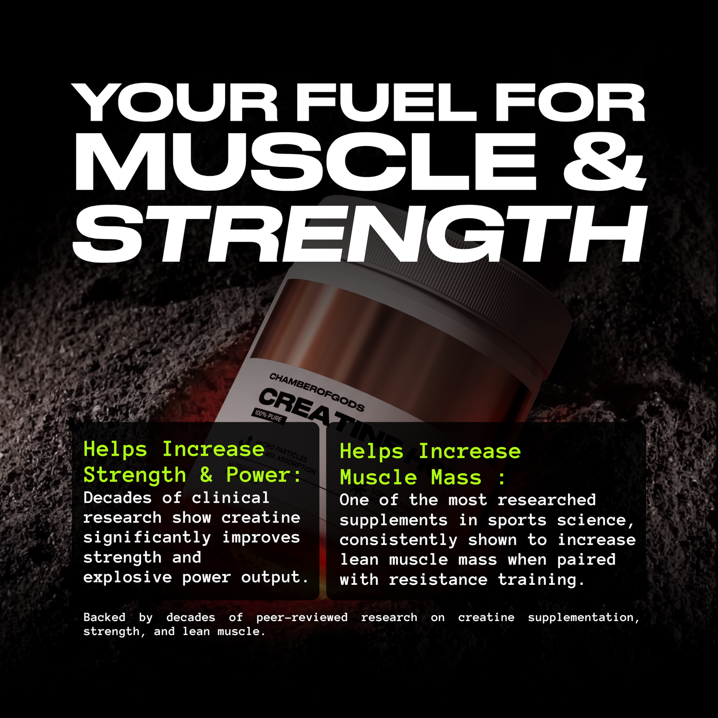COG Creatine Hcl - 100% Pure | Built Different (33 Servings)