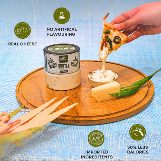 Bhutan's Ema Datshi (Cheesy + Spicy) Gourmet Dip With Baked Lavash Chips (Combo)