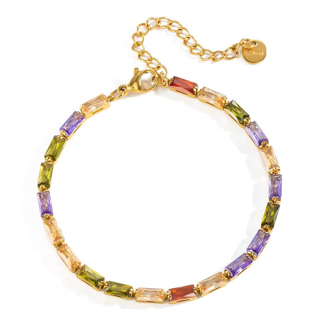 Tennis Bracelet (17cm) - Gold & Silver