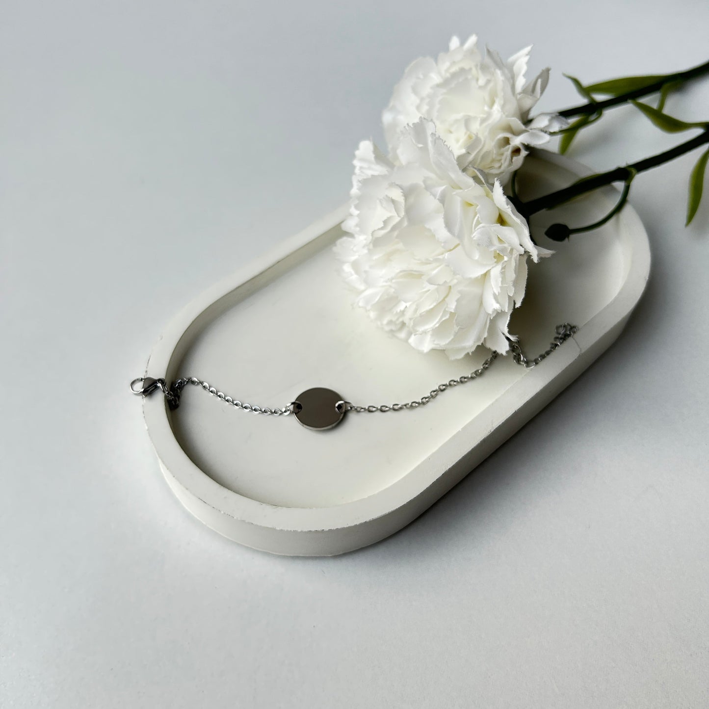 PERSONALISED ROUND BRACELET - 18K WHITE/GOLD-PLATED