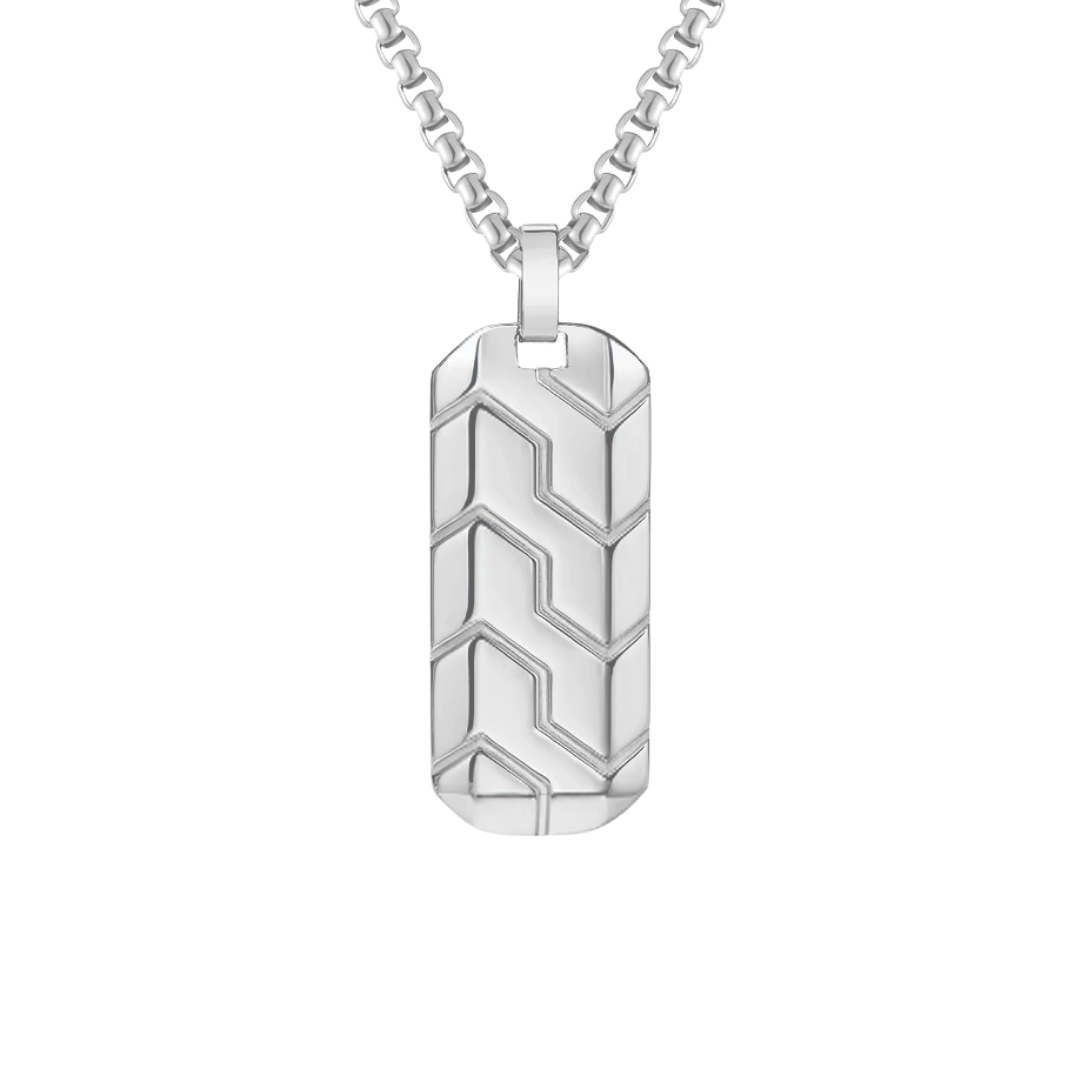 CIPHER PENDANT WITH CHAIN (SILVER)