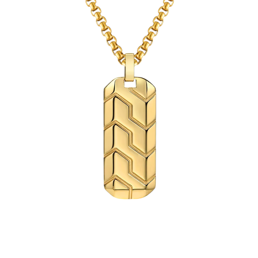 CIPHER PENDANT WITH CHAIN (GOLD)