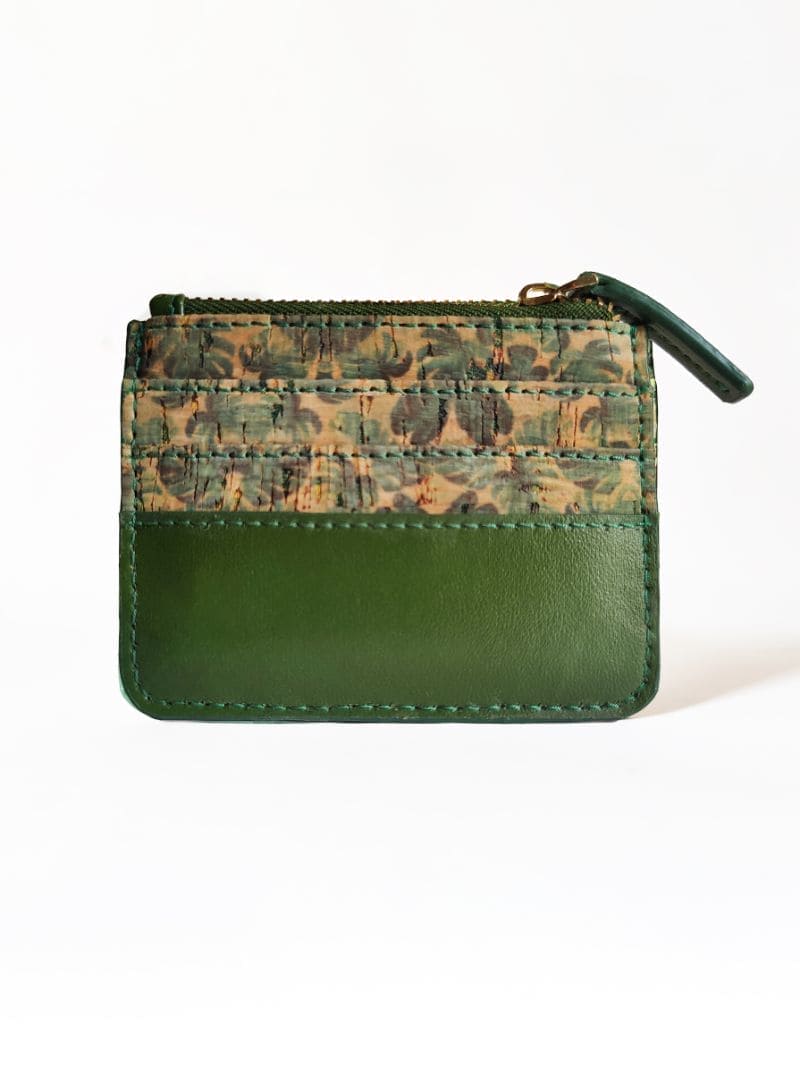 Iris – Green Plant Leather Card Holder