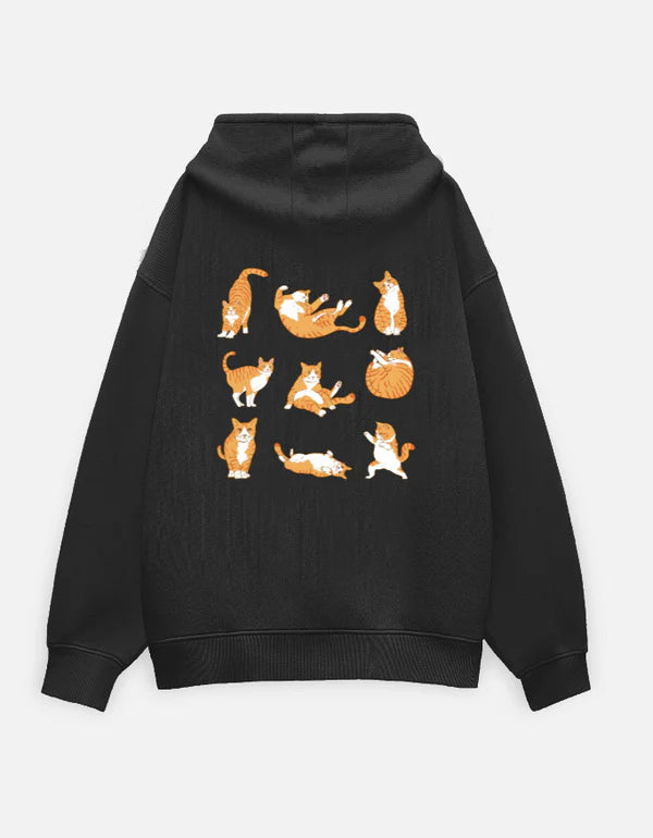 Cat love Unisex Oversized Both Side Printed Hoodie