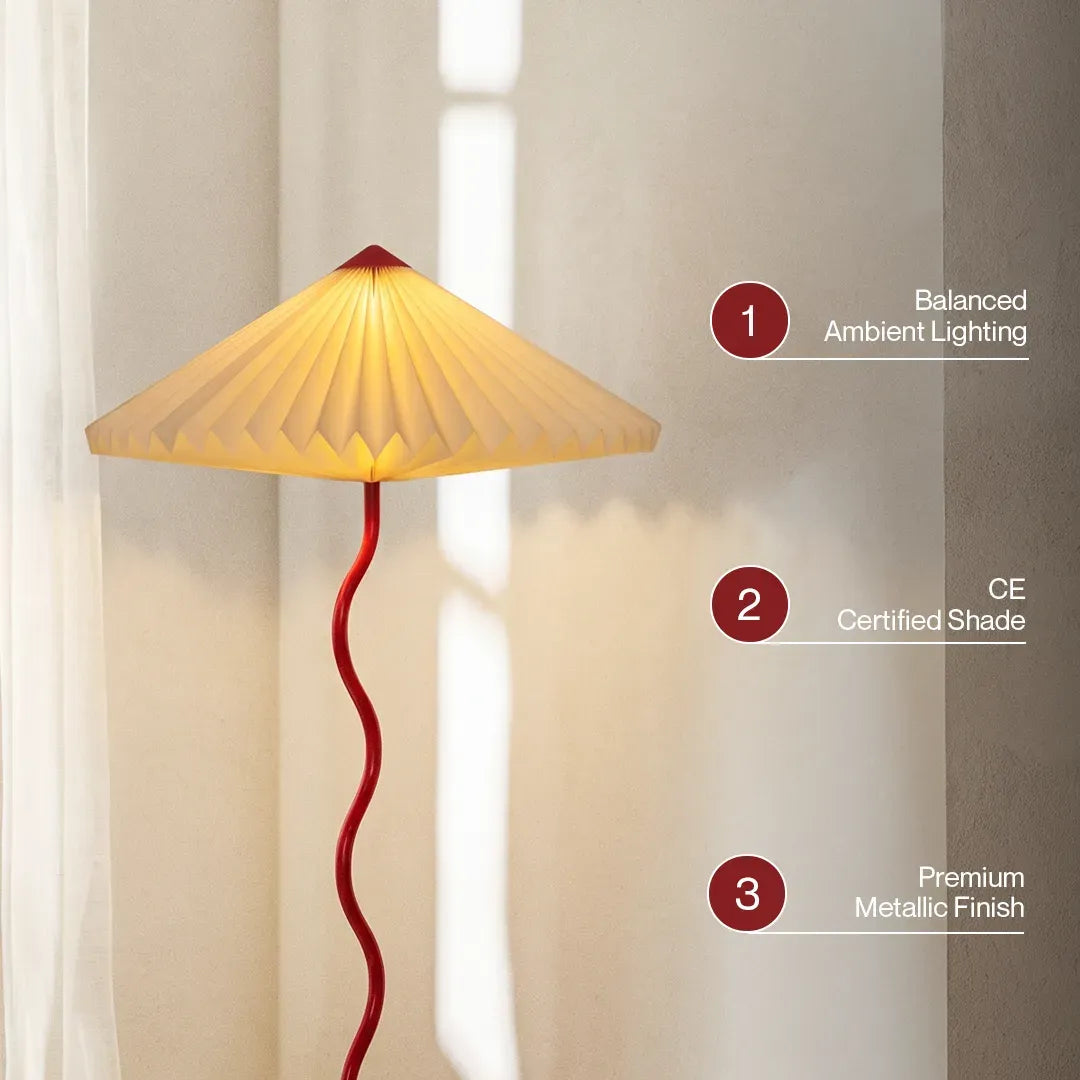 Wavy Floor Lamp Crimson Red