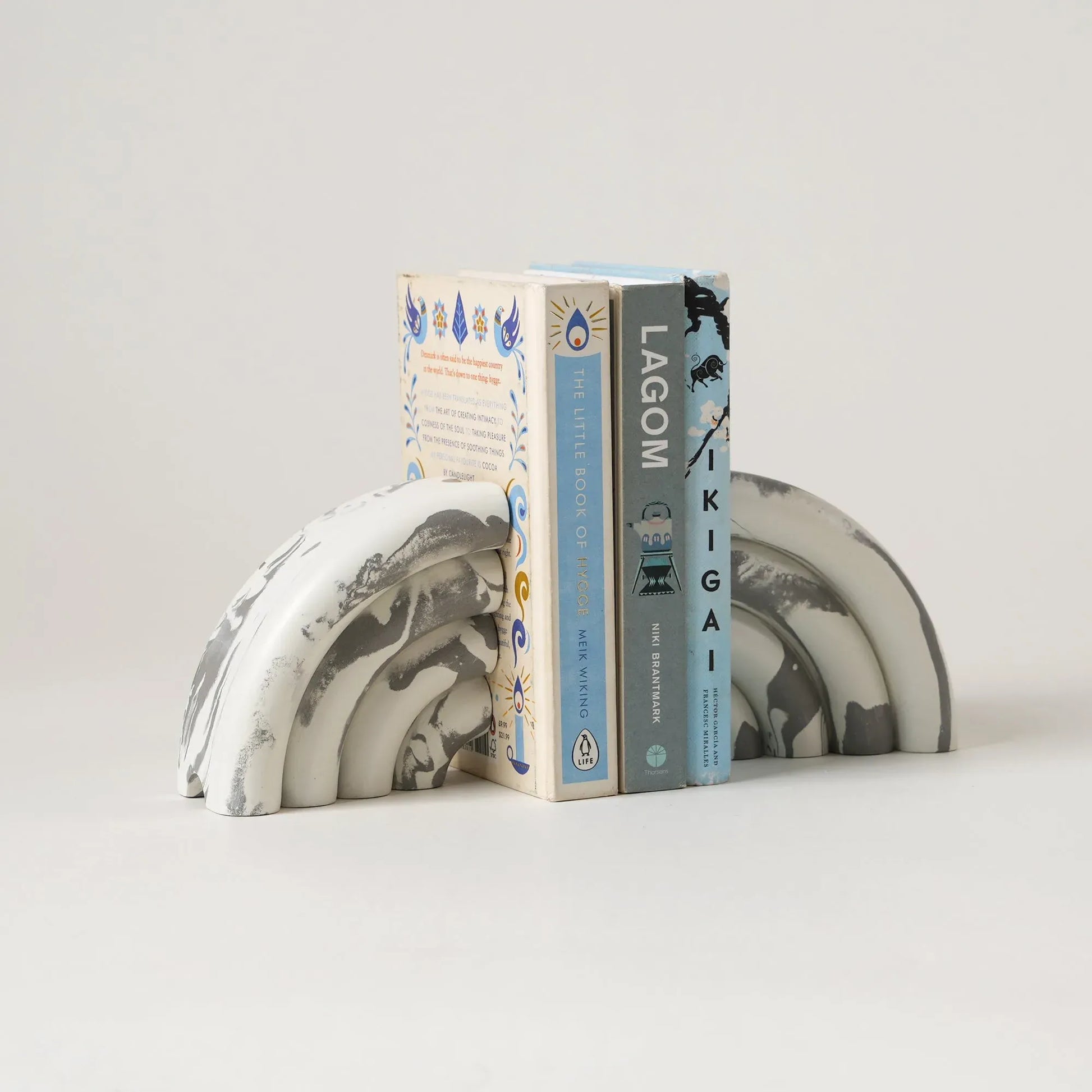 Monolith Marble Effect Bookends