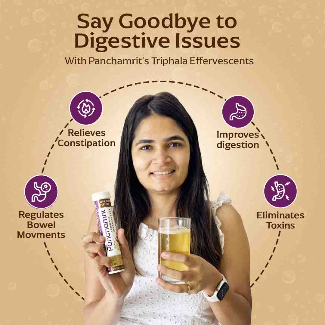 Panchamrit Triphala Effervescent Tablets | Lime Flavor