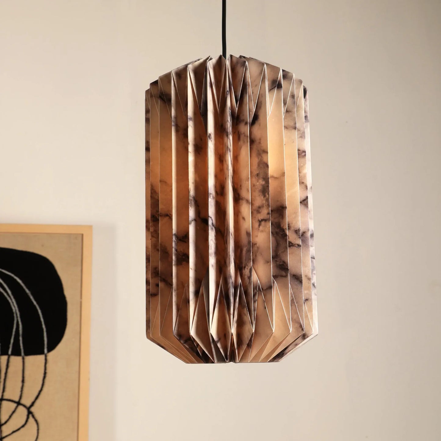 Drum Pendant Marble Print