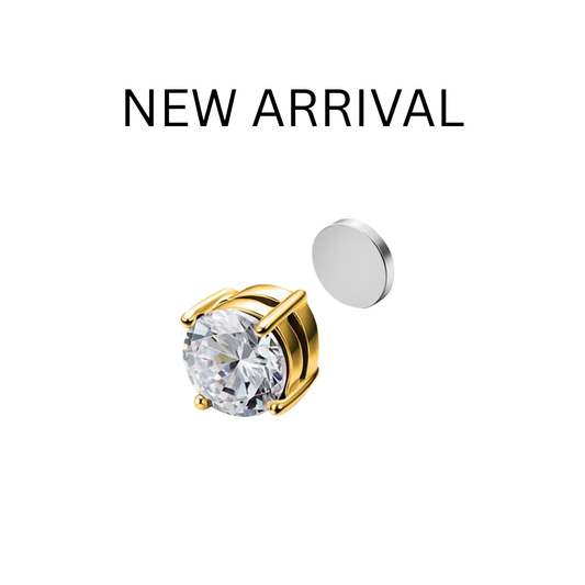 ROUND GOLD STUD - (MAGNETIC NON-PIERCED)