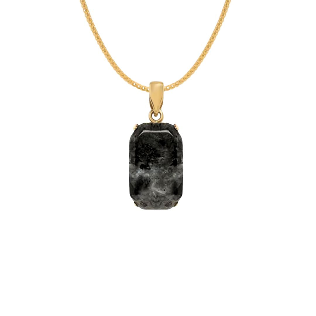 ONYX STONE PENDANT WITH CHAIN (GOLD)