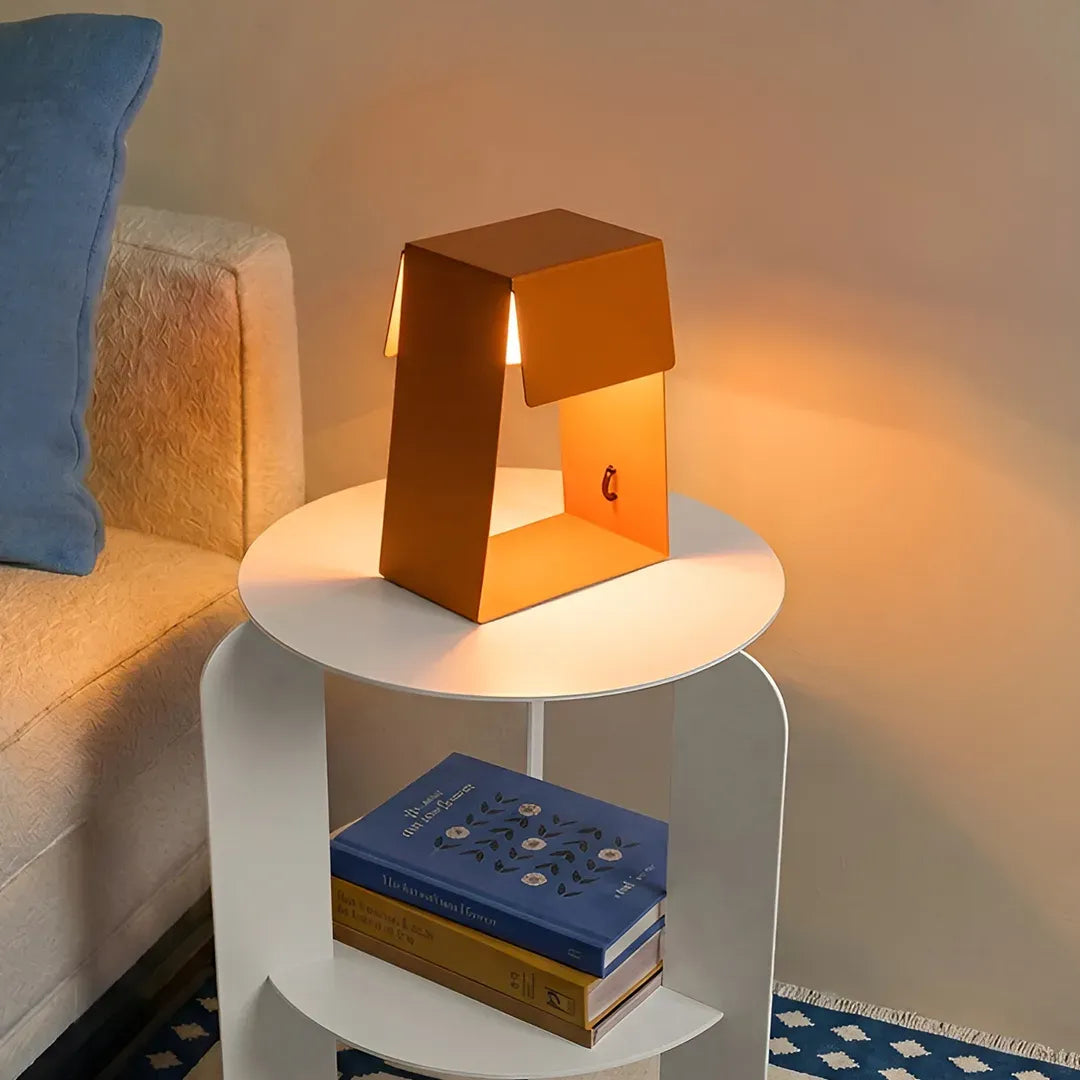 Fold Trapezium Table Lamp - Tangerine