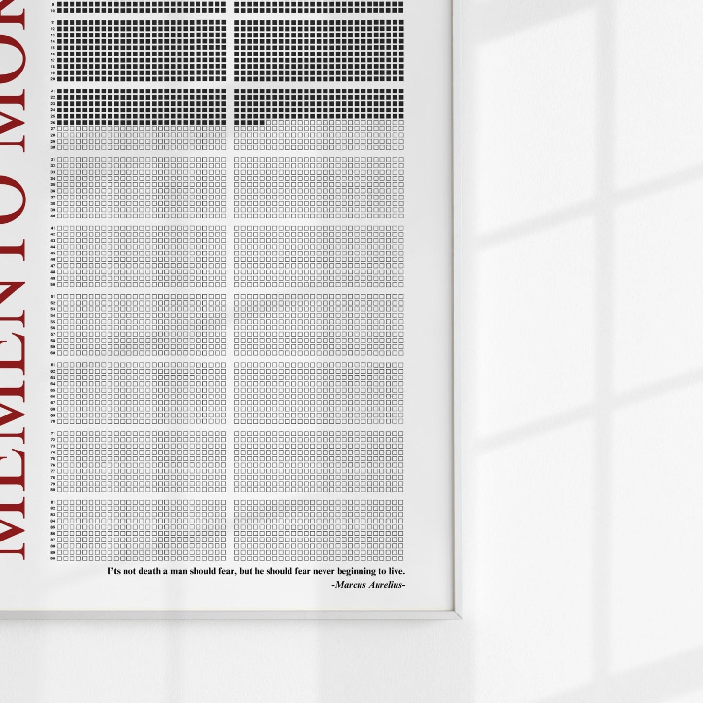 MEMENTO MORI | LIFE CALENDER - METAL FRAME - RED STYLE