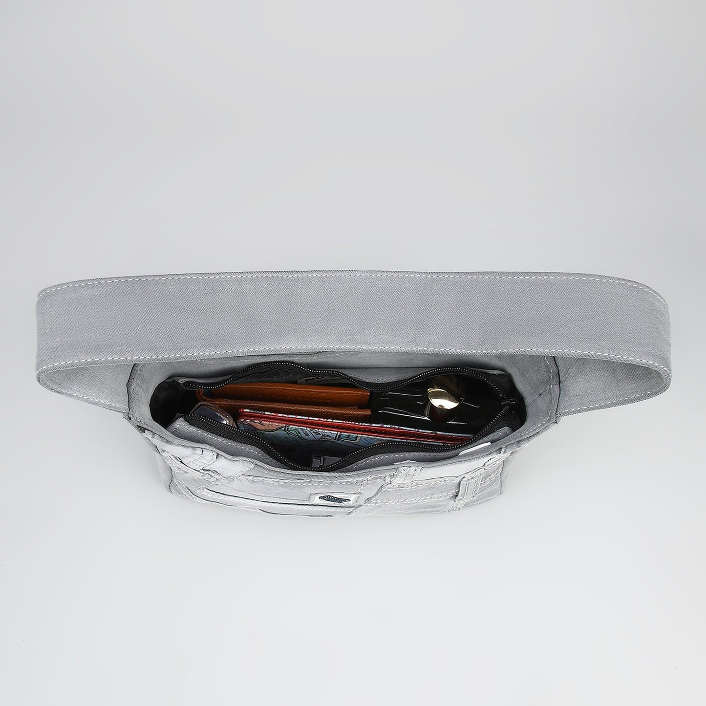 RE-DENIM SHOULDER BAG - Ice Grey