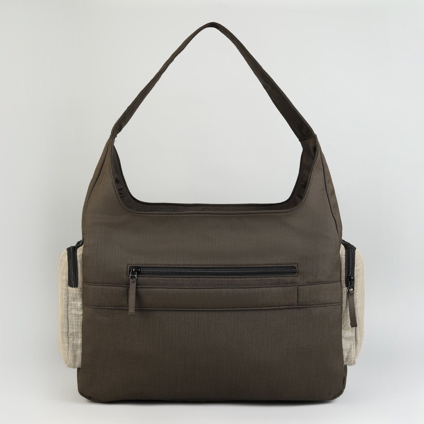 POCKET CLUSTER HOBO BAG - Brown