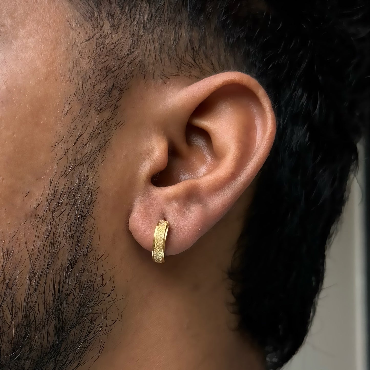 FROSTED HOOP - (GOLD PIERCED)