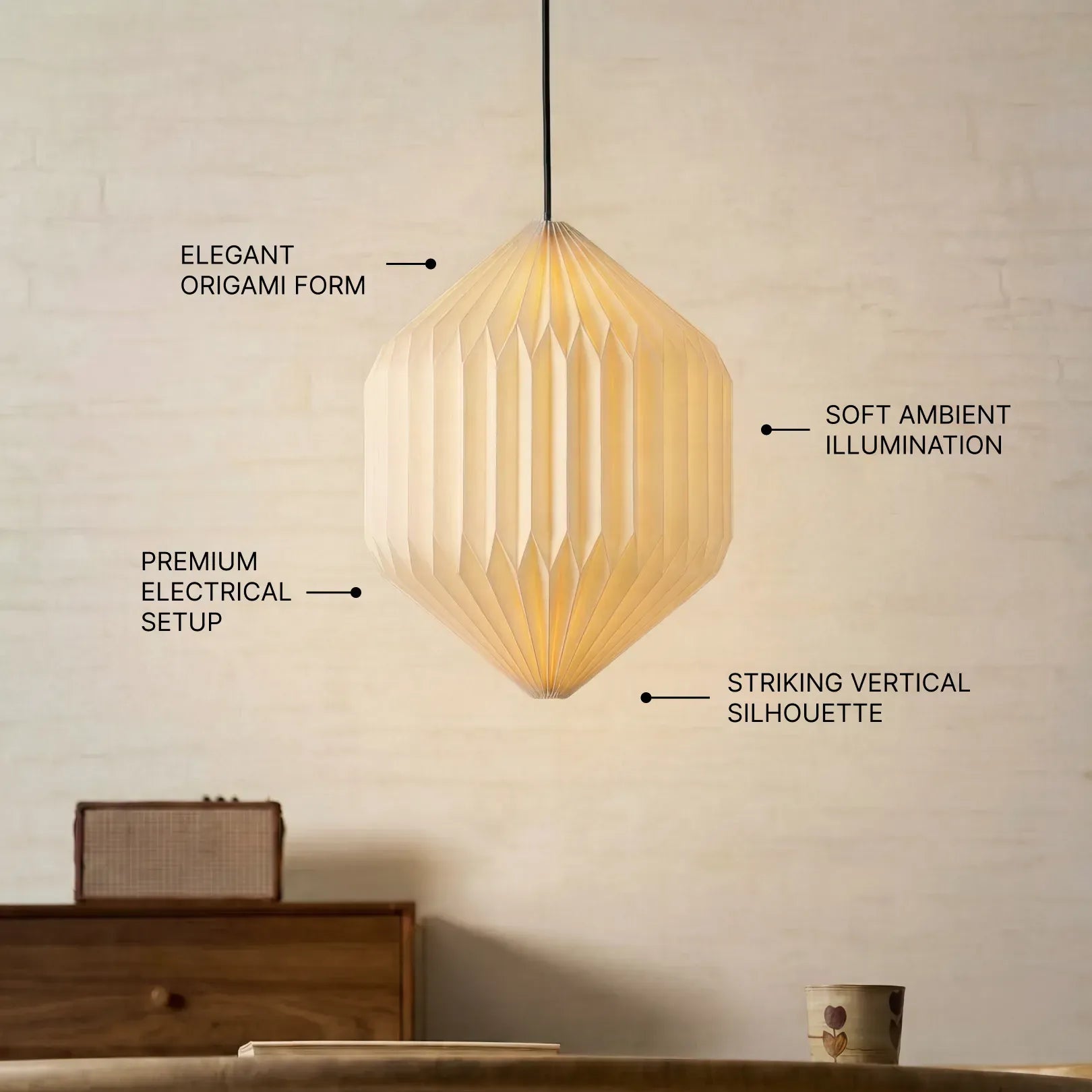 Oblong Origami Pendant Lamp